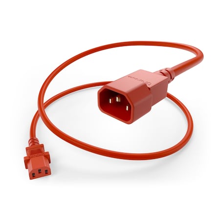 Unc Group 1Ft Red C13-C14 Pdu/ Server Ultra Flexible Power Cord, Svt, 10Amp, PWRC13C1401FRED